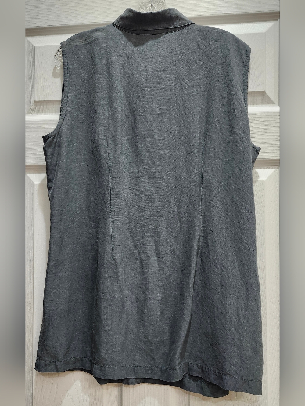 CHICO'S DESIGN Silk Linen Tunic Button Up Shirt Womens Size 3 Boho Chic - Picture 2 of 6